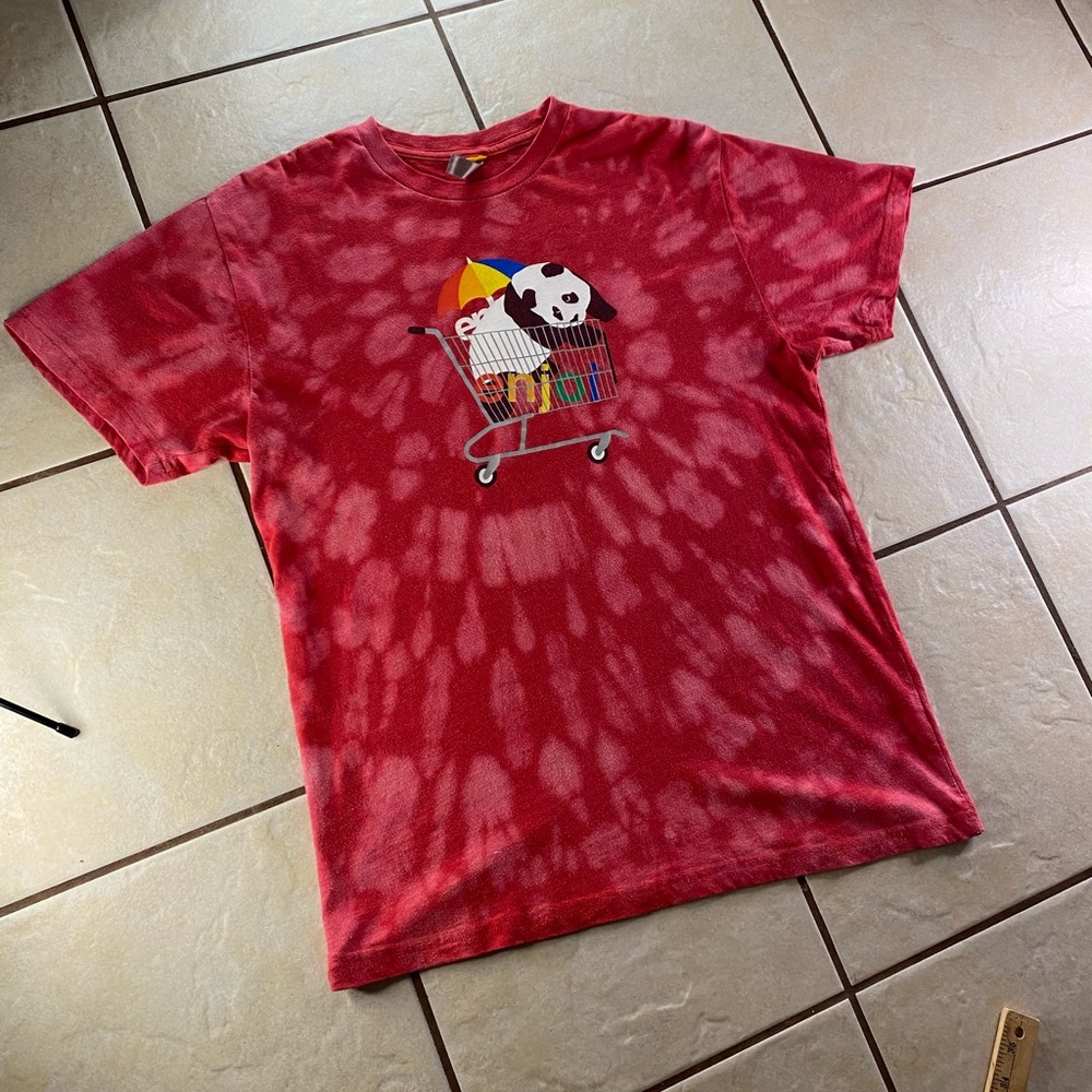 Custom enjoi skateboarding panda tie-dye acid wash